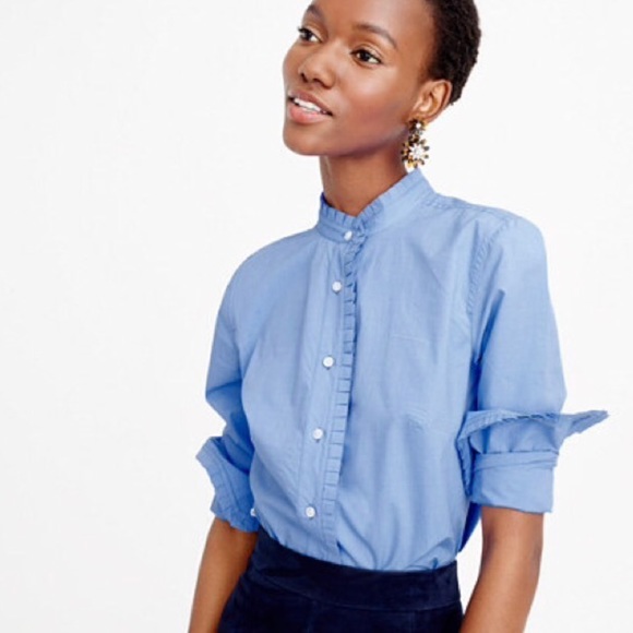 button up shirt with ruffles